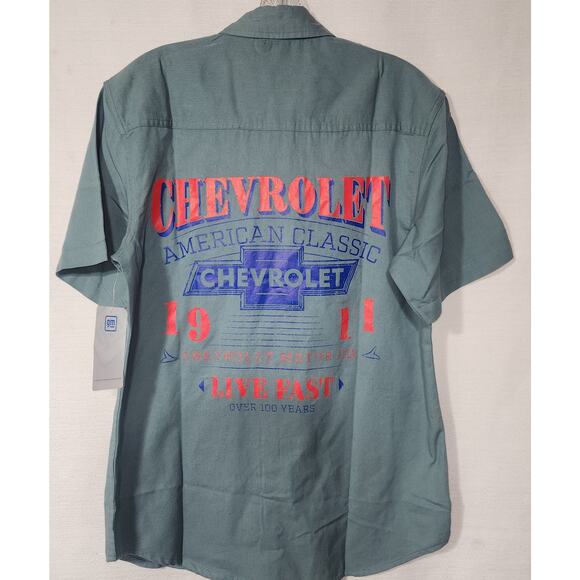 Chevrolet super service button down short sleeve shirt size Small NWT - Picture 2 of 8